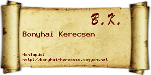 Bonyhai Kerecsen névjegykártya